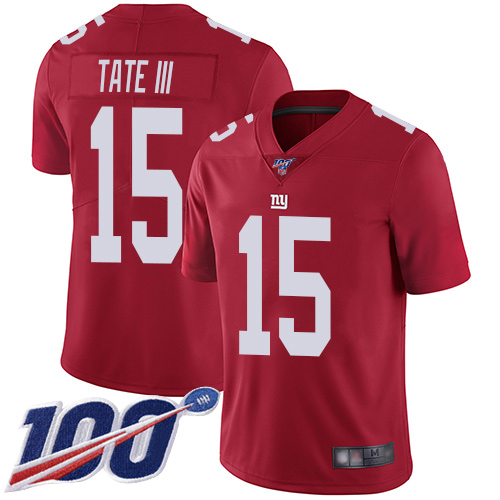 Men New York Giants #15 Golden Tate III Red Limited Red Inverted Legend 100th Season Football NFL Jersey->youth nfl jersey->Youth Jersey